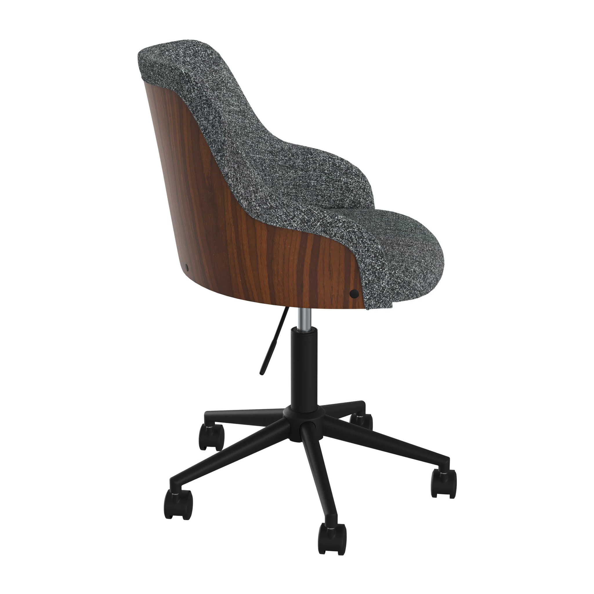 Chaise de bureau pivotante et réglable en tissu gris - Ninon