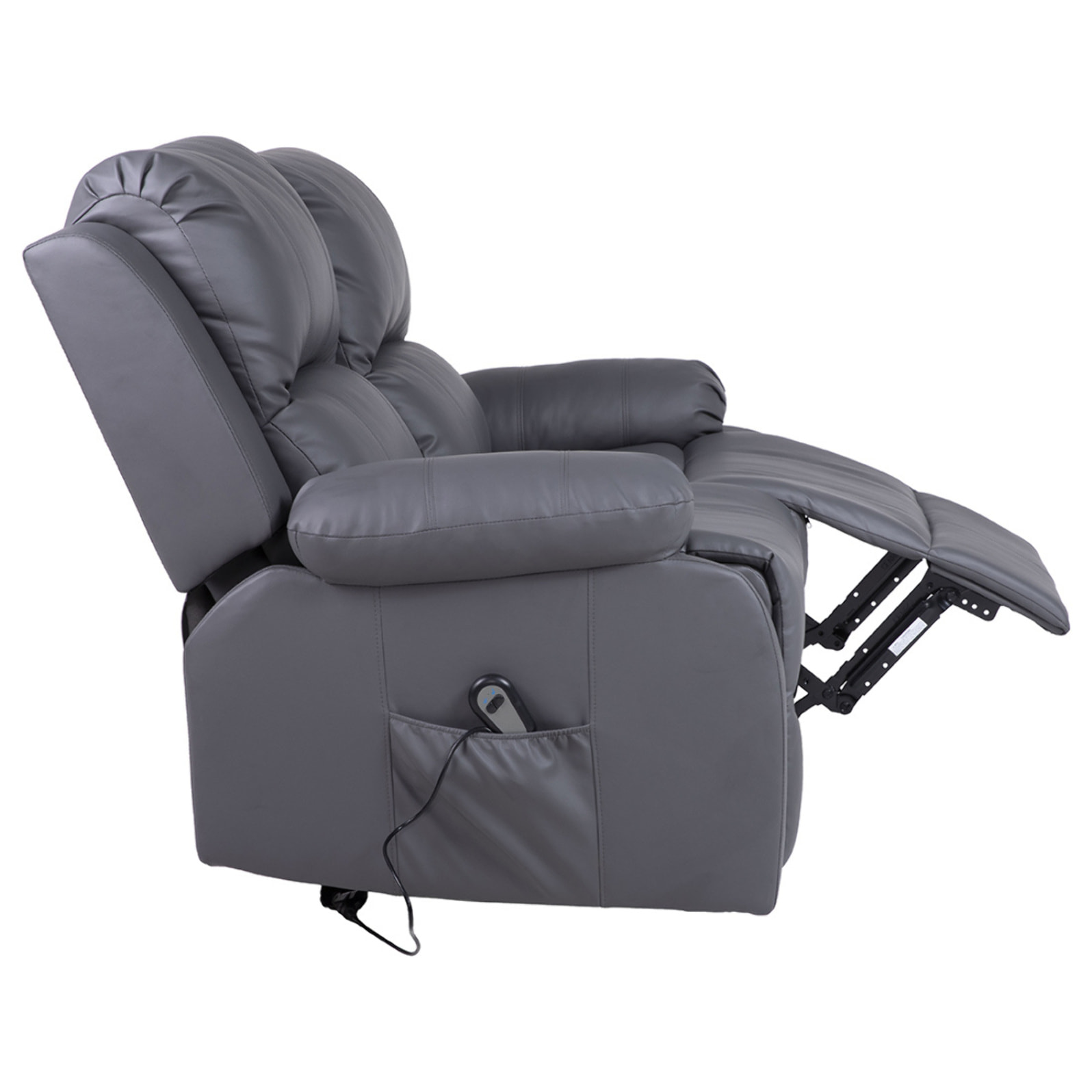 Armand - Canapé 2 places relax électrique en simili - Gris