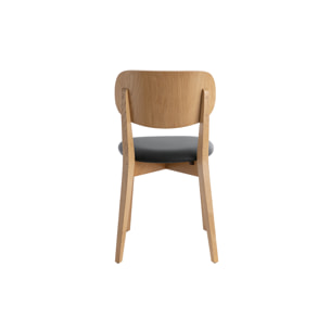 Chaises vintage en bois clair chêne et noir (lot de 2) LUCIA
