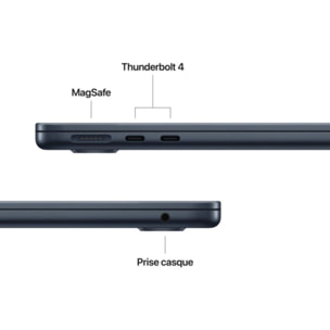 Ordinateur Apple MACBOOK Air 13" Puce M5 CPU 10 / GPU 10 coeurs Mémoire RAM 16Go Stockage 1To SSD Minuit