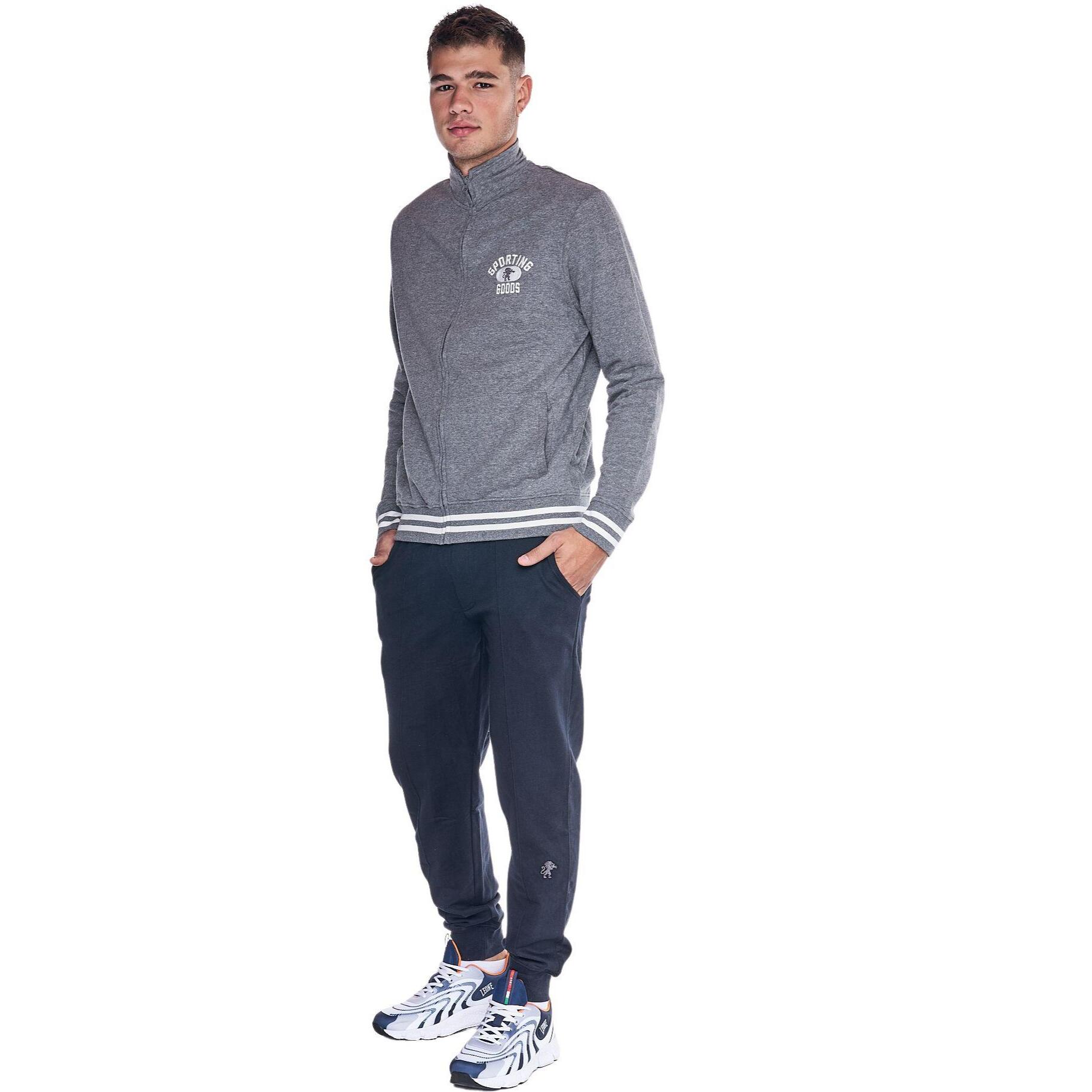 Chándal universitario con cremallera completa y cuello alto para hombre