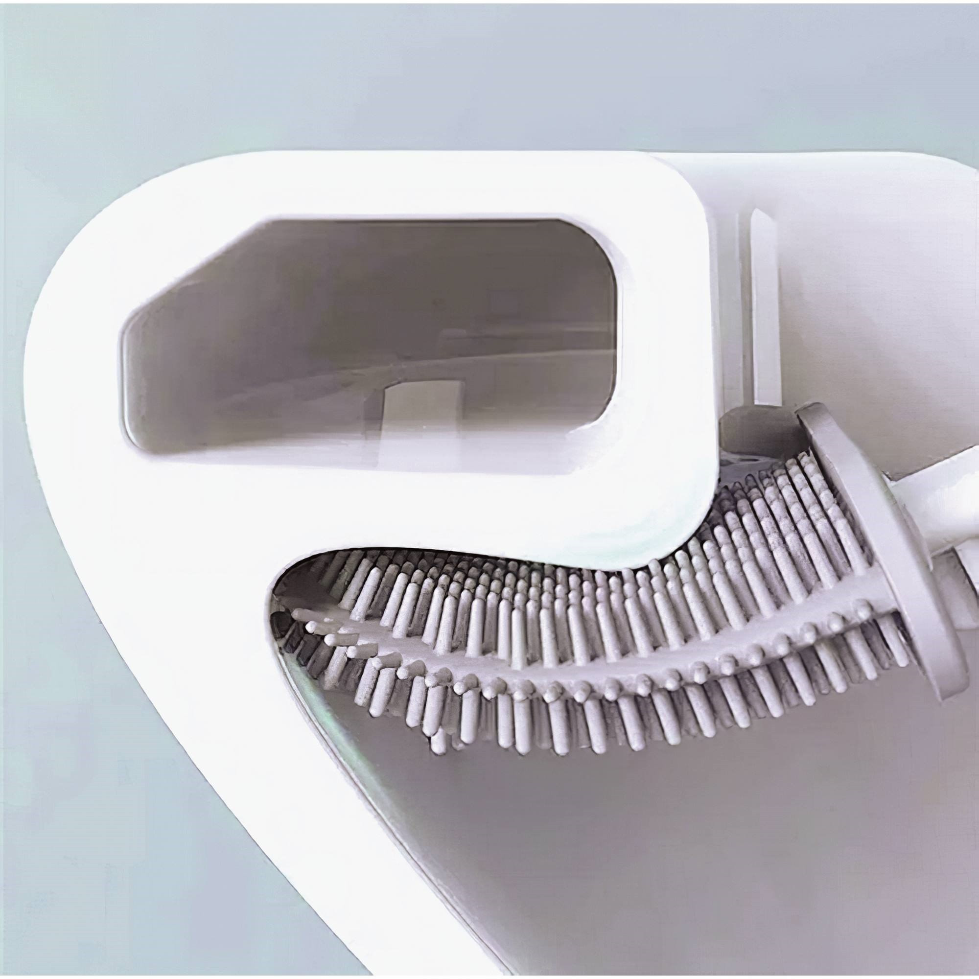 3x Escobillas y portaescobillas de inodoro, cepillo y soporte para WC, silicona, TPR y caucho termpoplástico, blanco