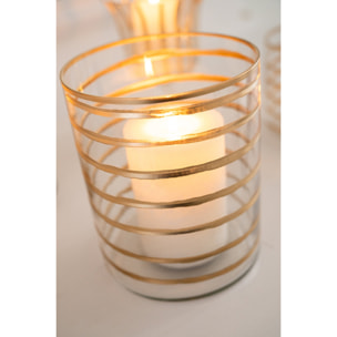 J-Line Chandelier - verre doré/transparent - large