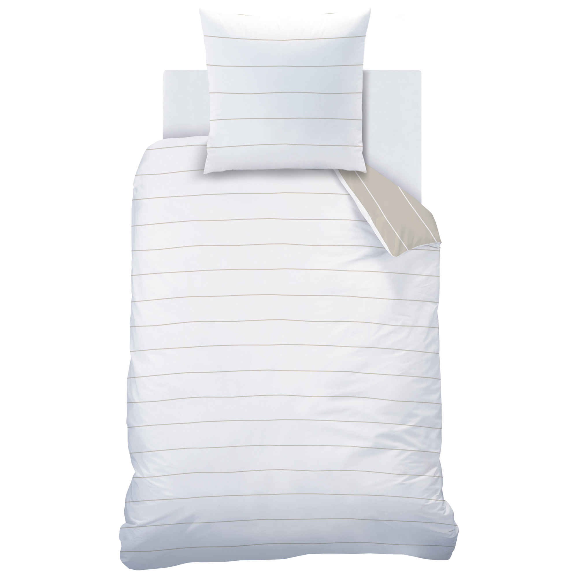 Parure de lit imprimée 100% coton, STRIPES