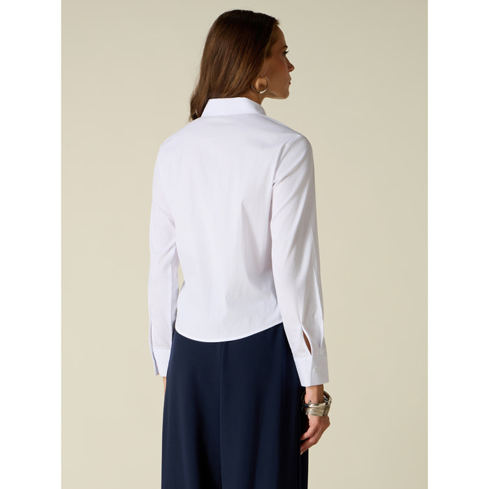 Oltre - Camicia cropped con cristalli - Bianco
