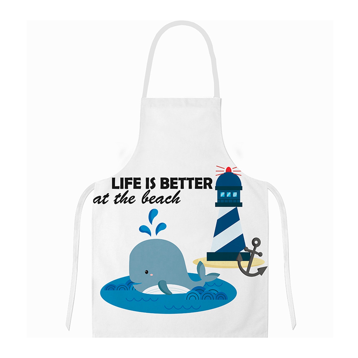 Grembiule regolabile design balena 40x48 cm.