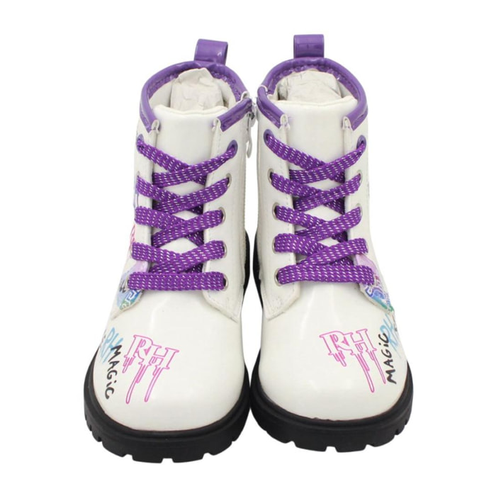 Anfibi Rainbow High con chiusura laterale Bianchi Lei Easy Shoes Bianco