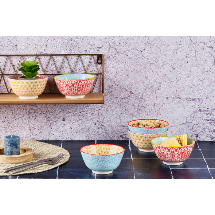 Bol PATTERN Ø12cm - 6 pièces - Color