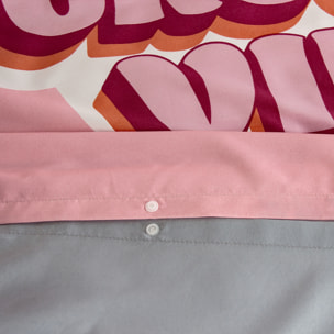 Parure de lit enfant Groovy Vibes rose - Rose