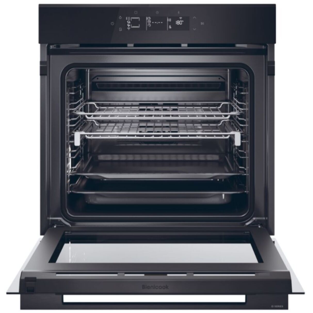 Four encastrable HAIER H6 ID46G5YTB - Pyrolyse - Hydrolyse - Chaleur pulsée - Porte froide - Rails télescopiques