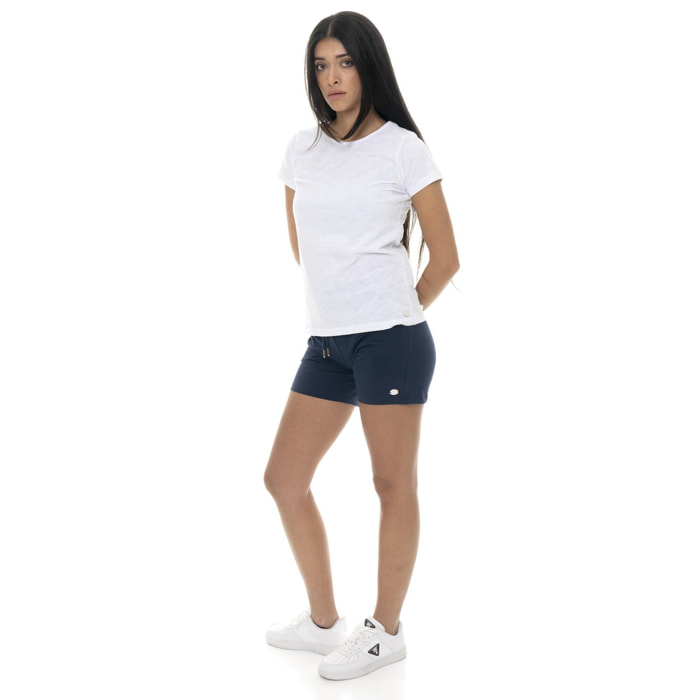 Pantalón corto de mujer Leone Basic de algodón elástico