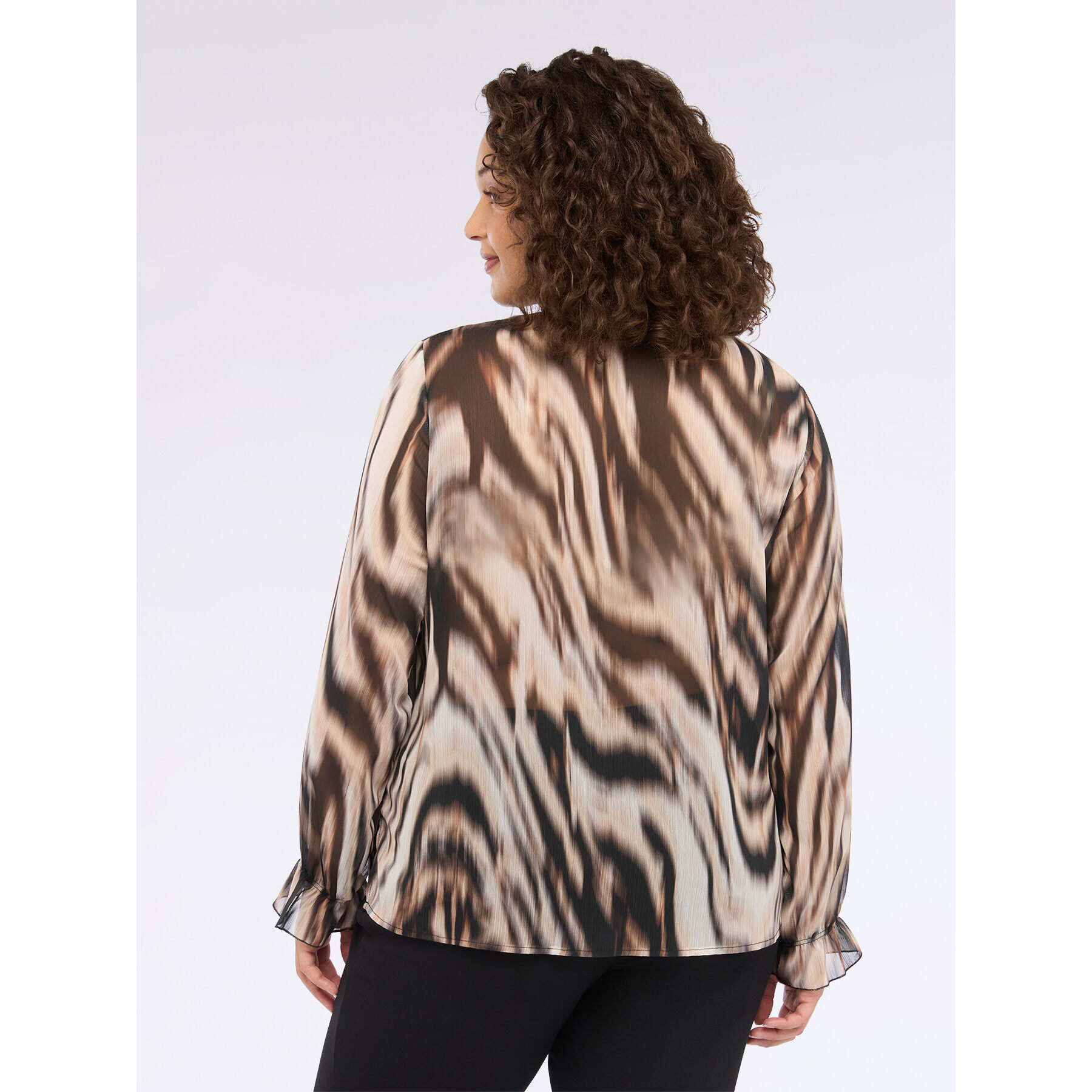 Fiorella Rubino - Blusa con estampado animal y lazo - Marrón