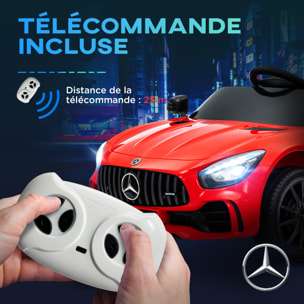 Voiture électrique enfant licence officielle Mercedes-Benz AMG GTR - 12V, 5Km/h max. - nombreux effets - télécommande - rouge