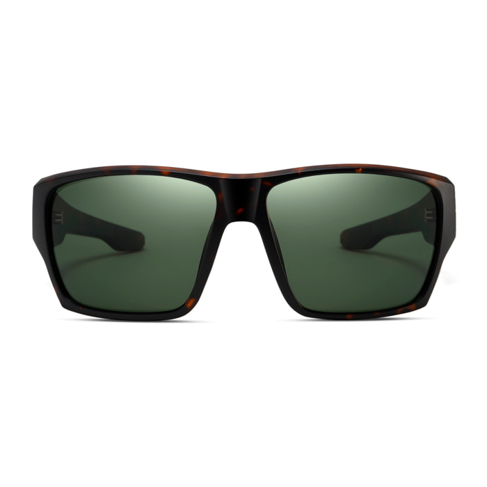 Gafas PALOALTO modelo SKATE en color Montura mate de carey con lentes polarizadas G15 verdes.