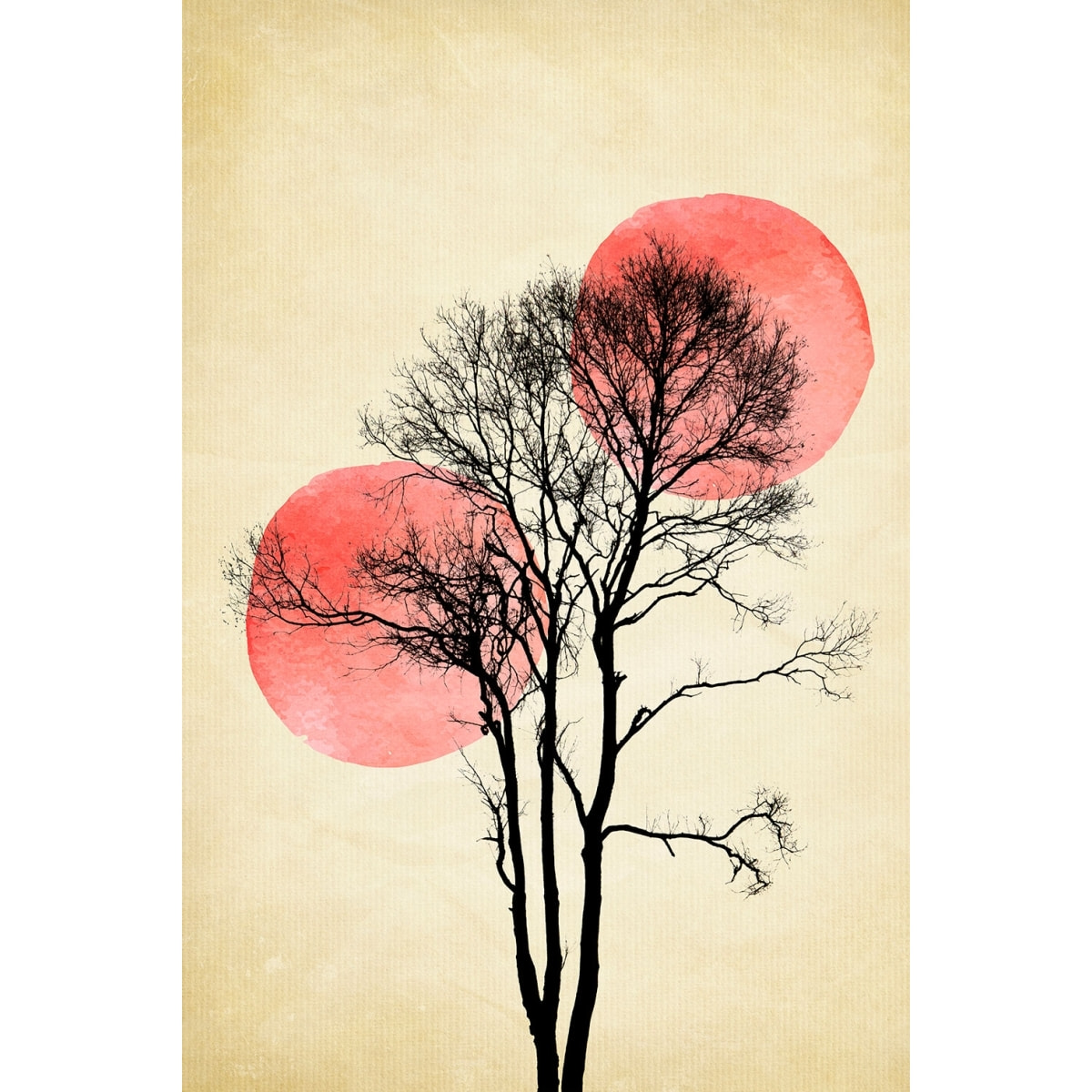 Tableau abstrait Lune et soleil d'hiver Tableau plexiglas