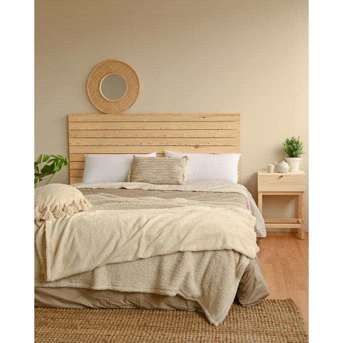 Tête de lit en bois massif ton naturel de différentes tailles