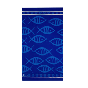 Telo Mare Grande 100x180 Spugna Maui Fish Blu D9