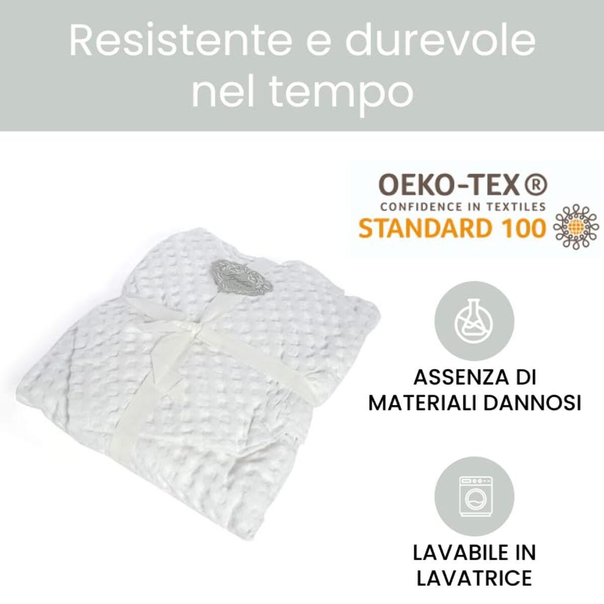 Accappatoio in cotone nido d'ape - BIANCO