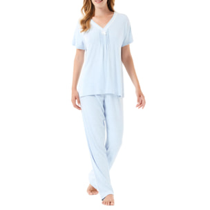 Pijama largo celeste