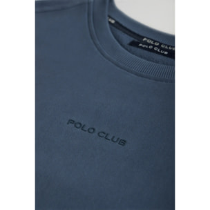 Sudadera básica de cuello redondo azul denim Minimal Polo Club