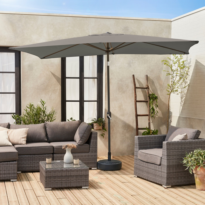 Parasol rectangulaire 2x3m avec mât central TOUQUET