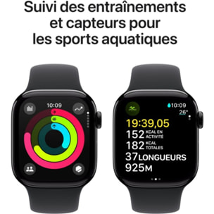 Montre connectée APPLE WATCH Serie 10 46mm Alu/Noir M/L Cellular