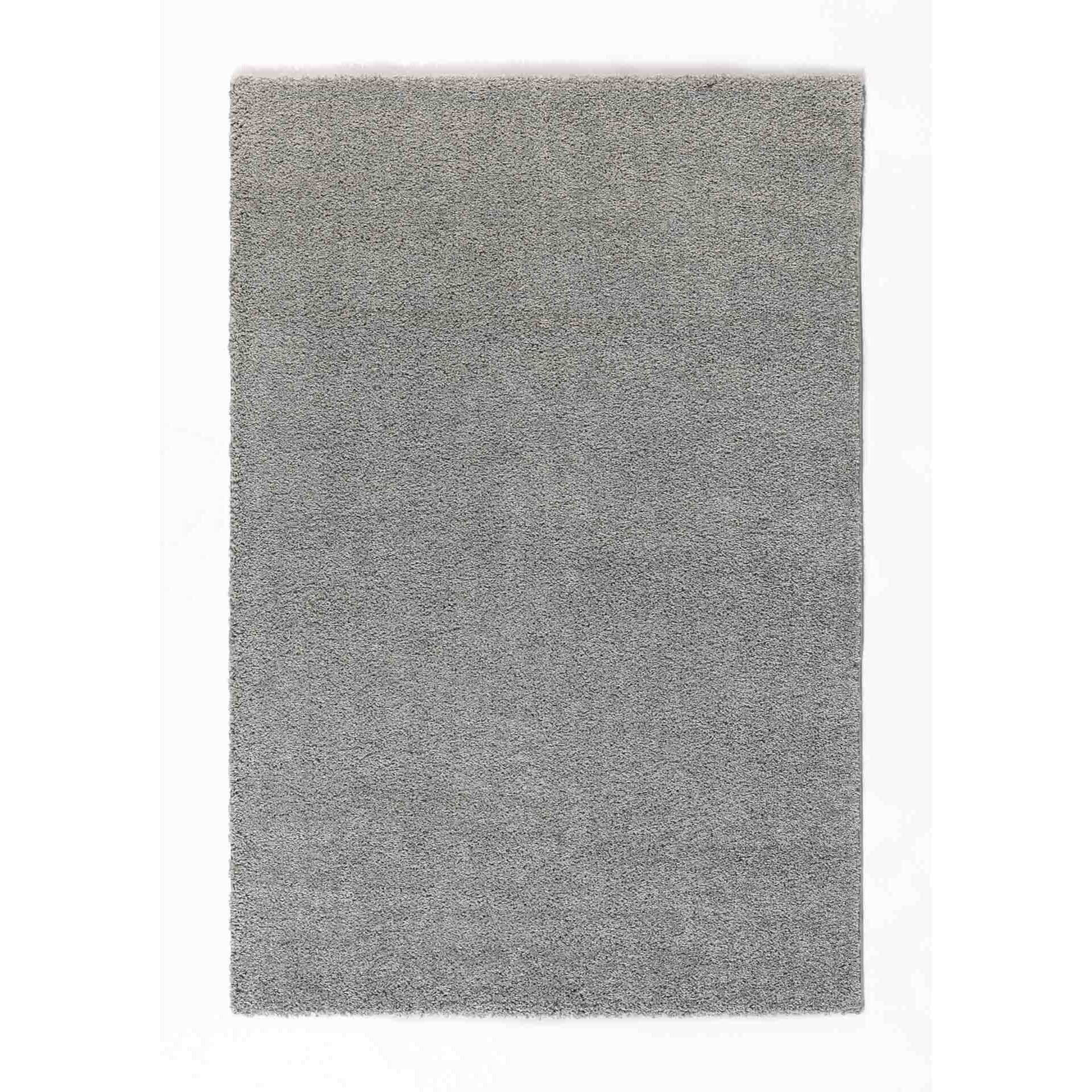 Uni - tapis de salon en laine artificielle gris
