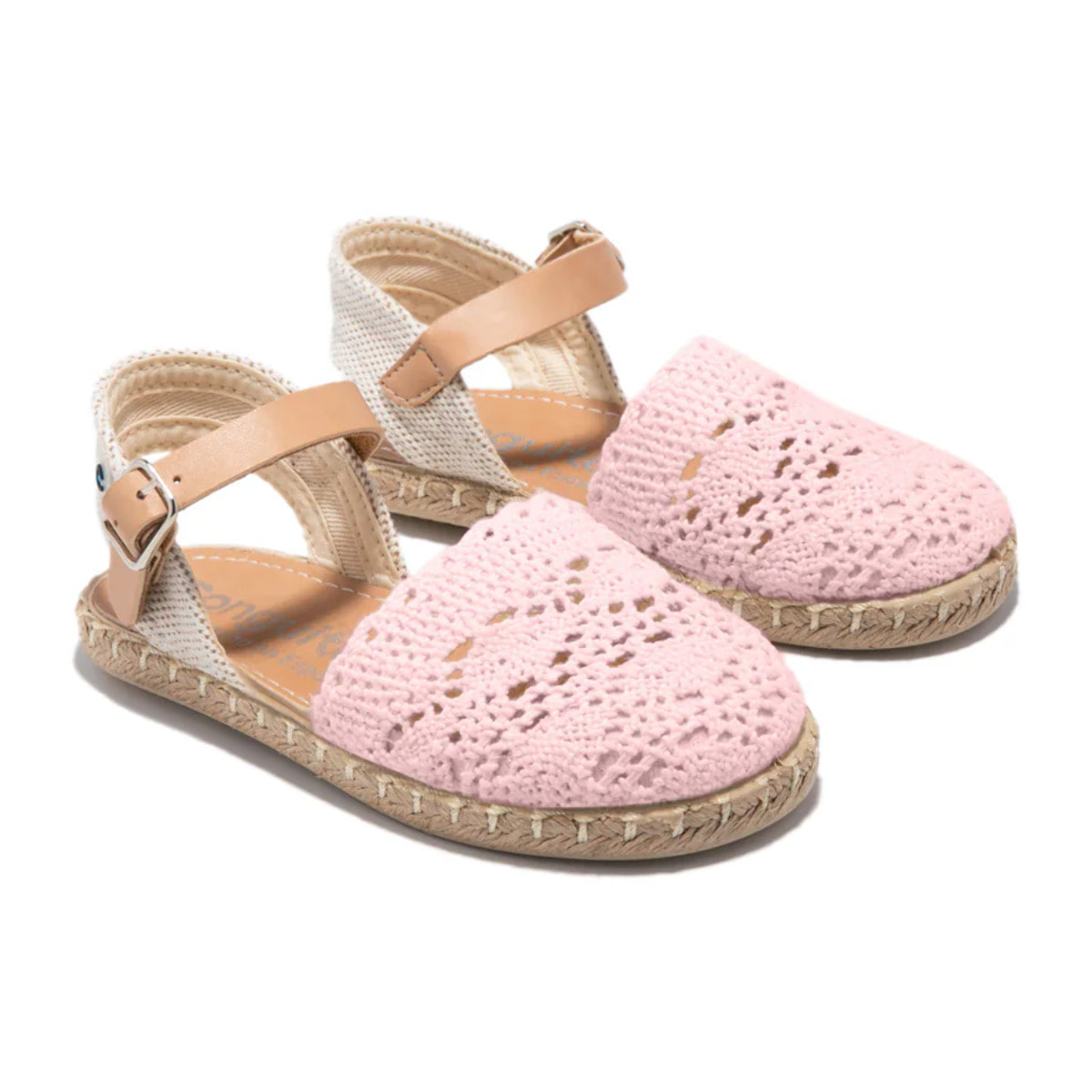 Conguitos - Sandali estivi in juta con zeppa per bambina comodi