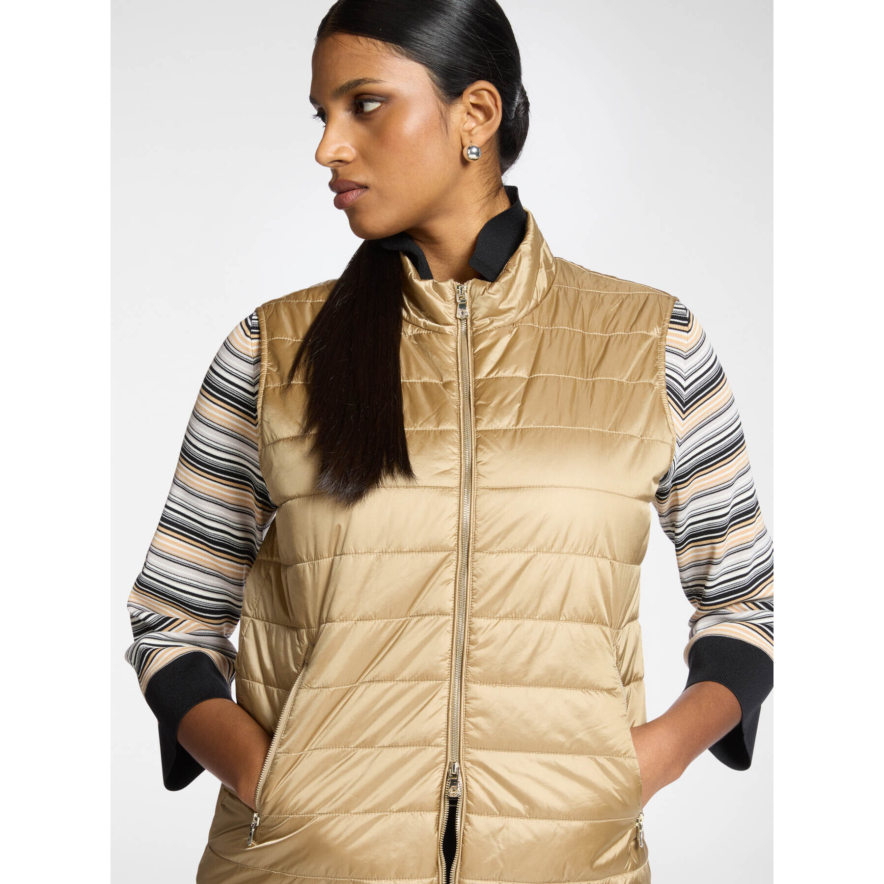 Elena Mirò - Parka layering con cappuccio - Marrone