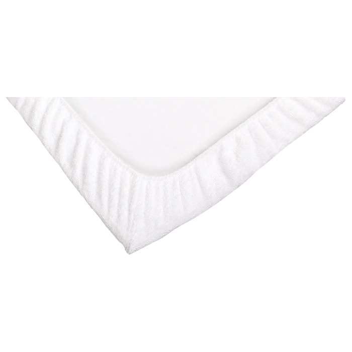 Housse matelas à langer 55x75 cm , élastique Coton bio-Blanc