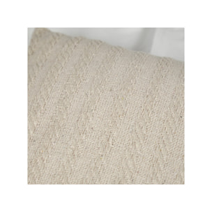 Lot de 2 coussins 40 x 40 cm en coton brodés beige - PLUME