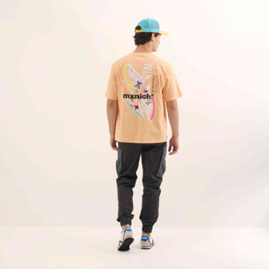 Camiseta Estilo Urbano Oversize Algodón Orgánico Albaricoque STREETWEAR T-SHIRT APRICOT