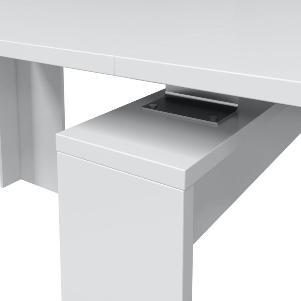 Mesa consola extensible Denis en blanco brillo 50-235 cm Blanco