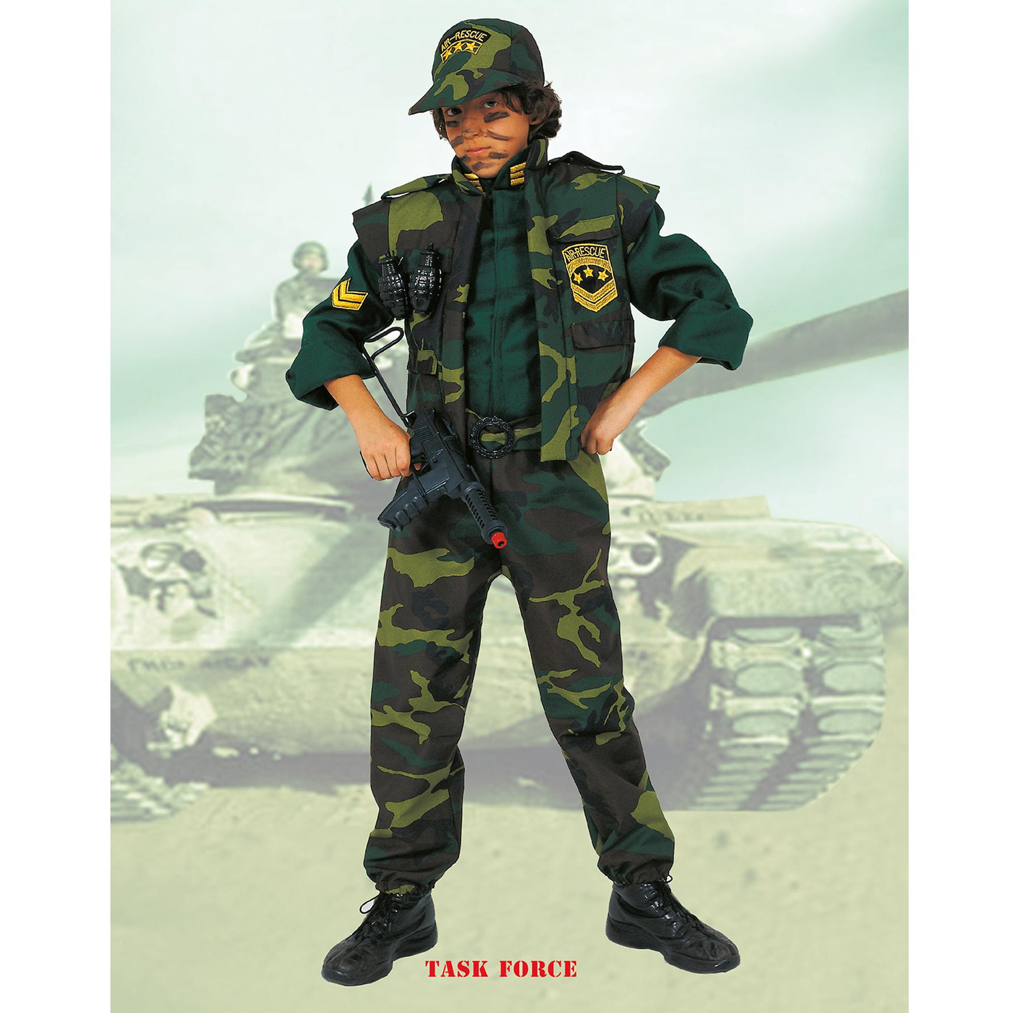 Costume Carnevale Militare Task Force Con Accessori Bambino