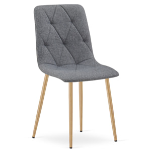 Sedia Imbottita Libra Grigio Scuro con Gambe Effetto Rovere