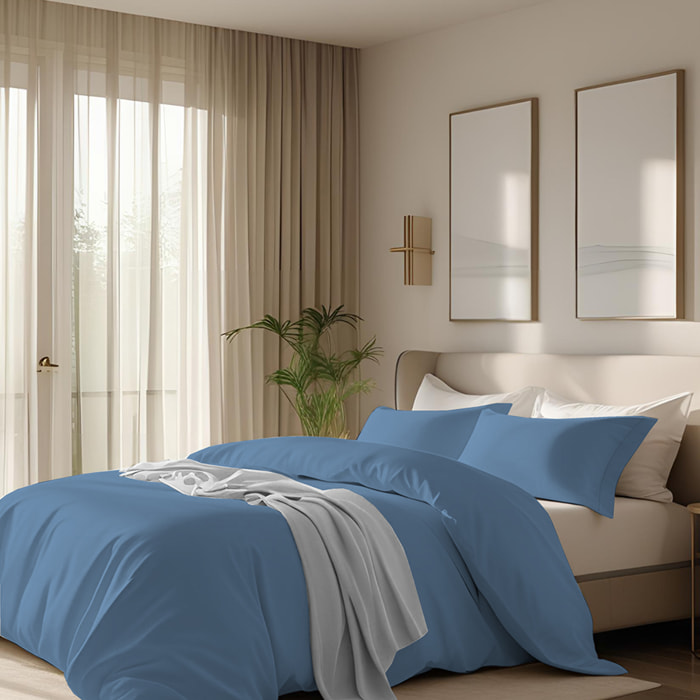 Parure copripiumino in raso tinta unita niagara