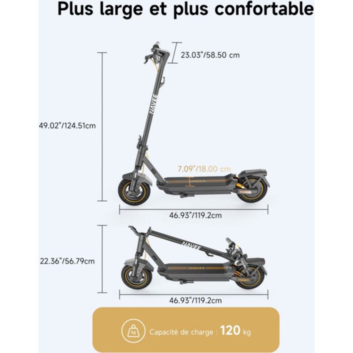 Trottinette électrique NAVEE GT3 max Noir