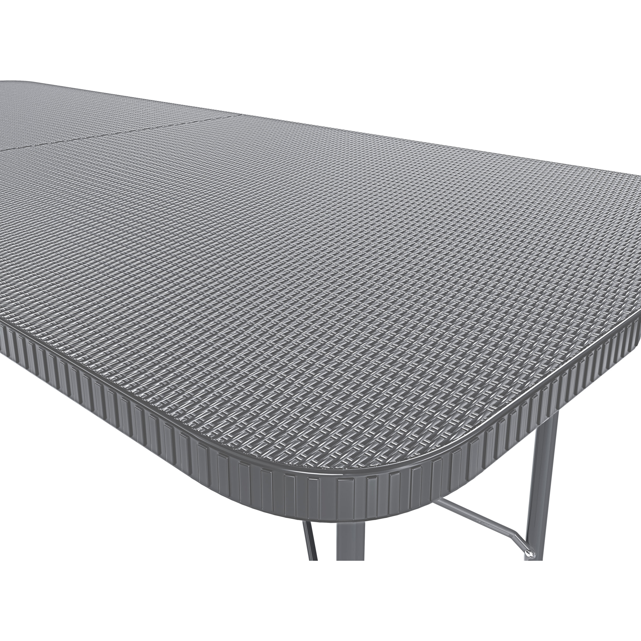 Tavolo Tavolino Pieghevole In Resina Dura Set Birreria Facile Trasporto Con Maniglia  Terrazzo Campeggio Giardino Rettangolare Grigio Effetto Rattan