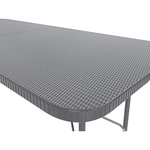Tavolo Tavolino Pieghevole In Resina Dura Set Birreria Facile Trasporto Con Maniglia  Terrazzo Campeggio Giardino Rettangolare Grigio Effetto Rattan