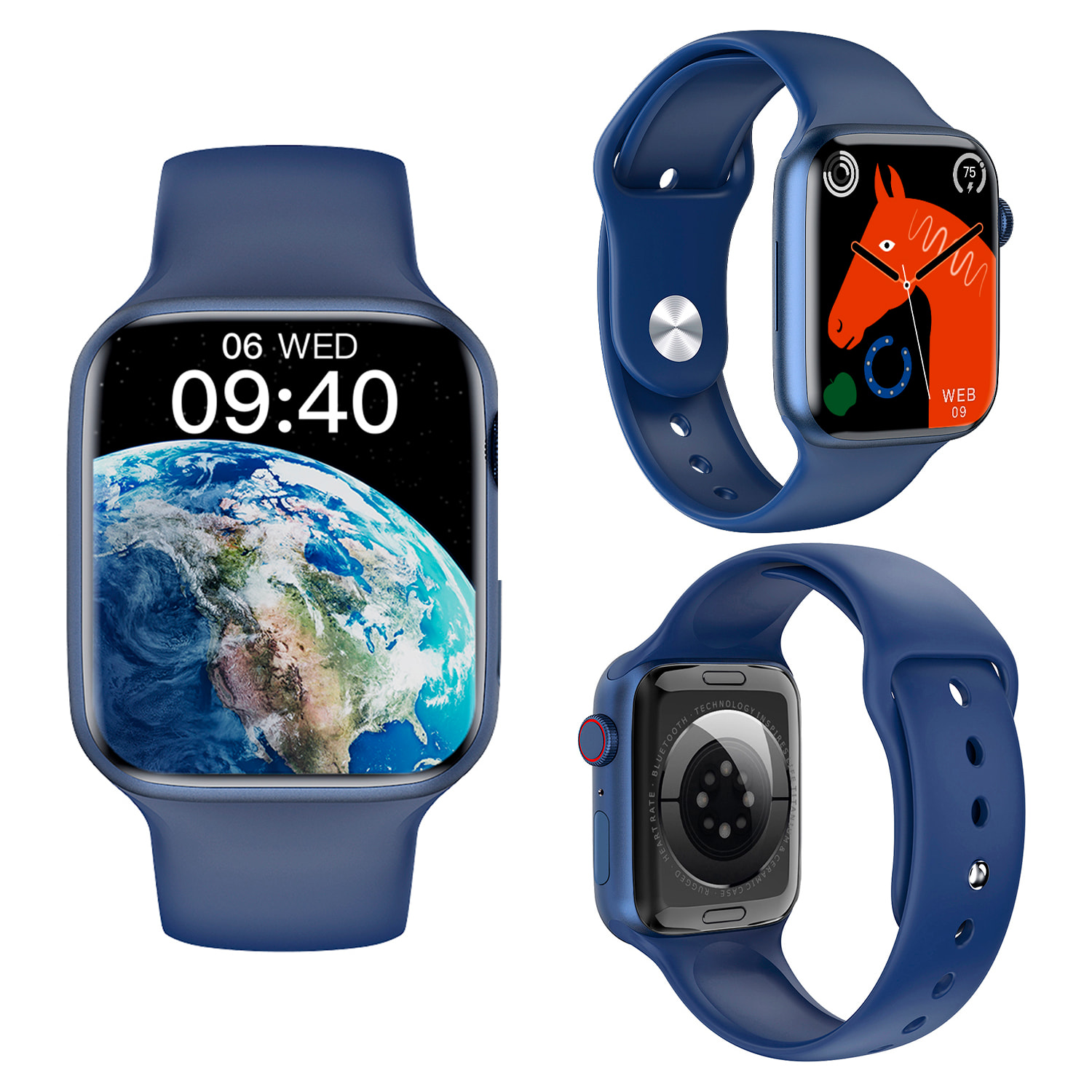 Smartwatch W29 Max con pantalla de 2.1 y modo always on. Monitor cardiaco 24h, O2 en sangre, Termómetro corporal,notificaciones de Apps.