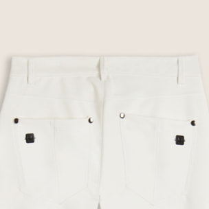 Pantaloni flare in similpelle con vita regular