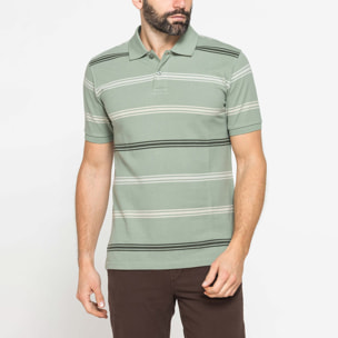 POLO A RIGHE DA UOMO IN PIQUET DI COTONE