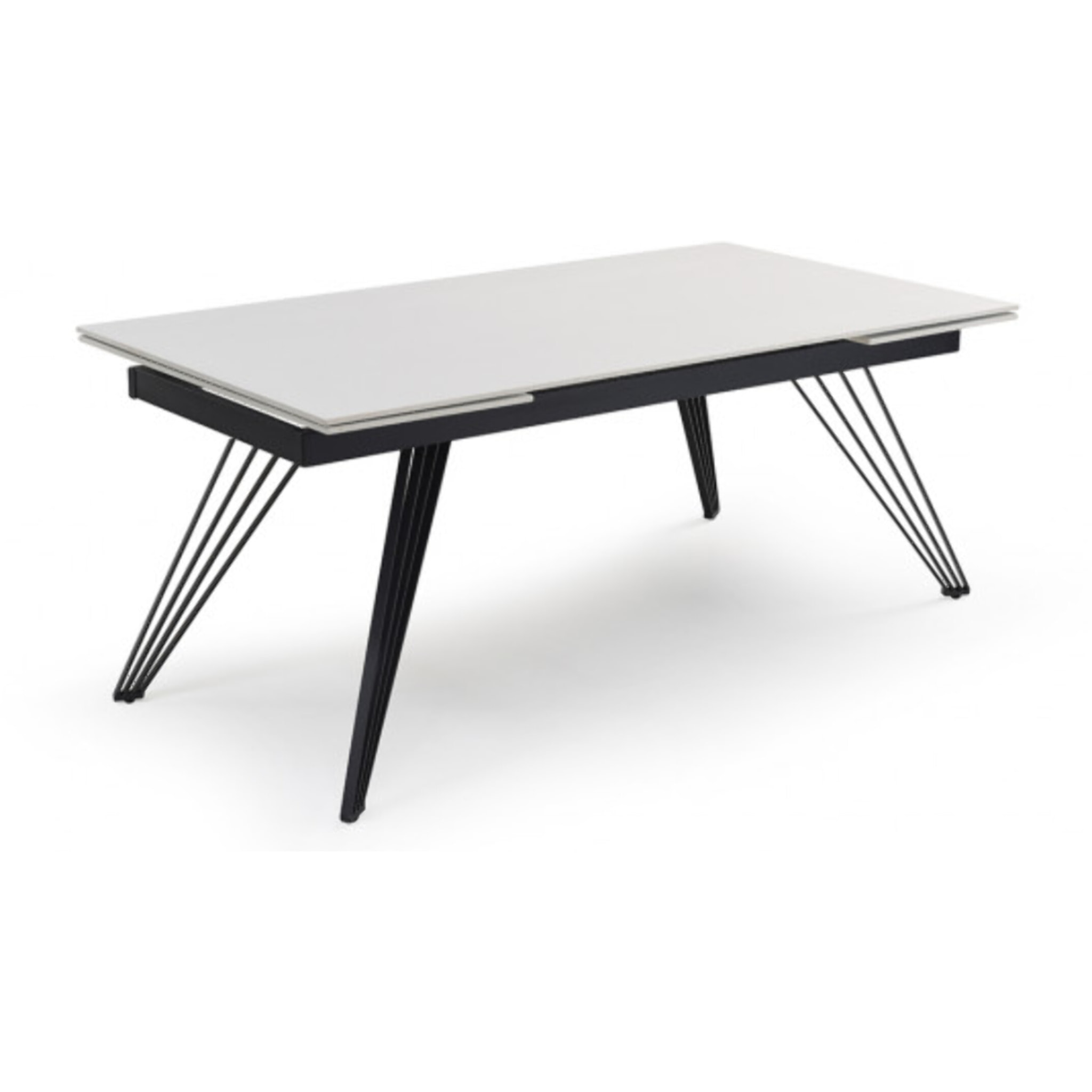 Table extensible en céramique blanc pure L160/240cm - piètement au choix - UNIK