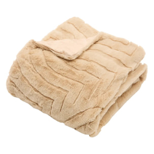 Plaid Arka 120x160cm effet fausse fourrure beige