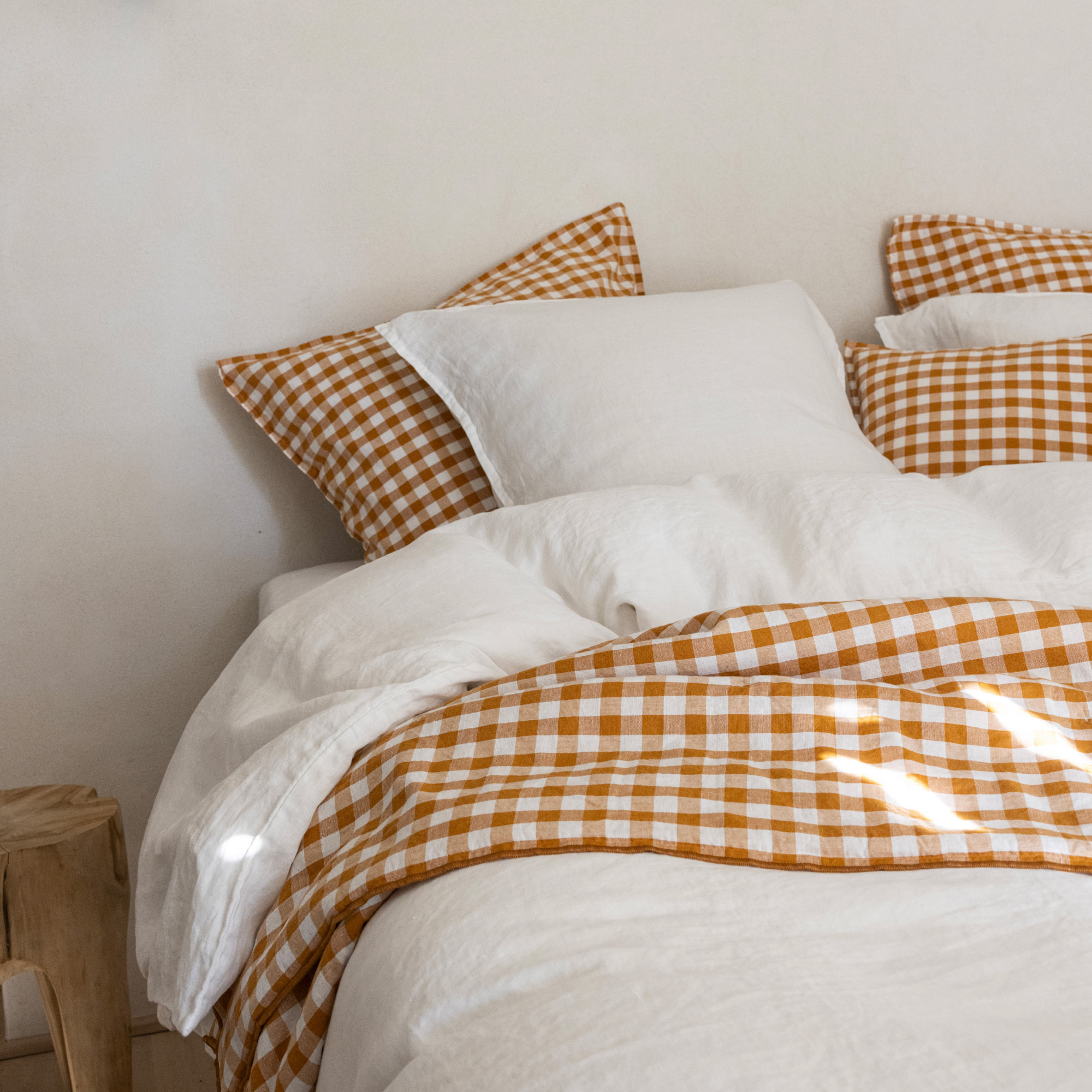 Plaid matelassé en coton et lin, PASSION VICHY