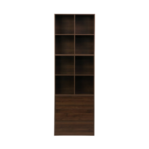 Commode. module de rangement décor bois noyer 3 tiroirs - Kompo