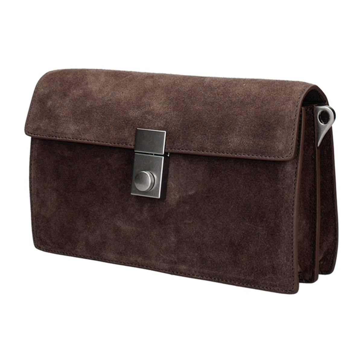 Borsa a tracolla da donna Made in Italy - Celeste Prime - Pelle scamosciata - 24.0 x 15.0 x 7.0 cm