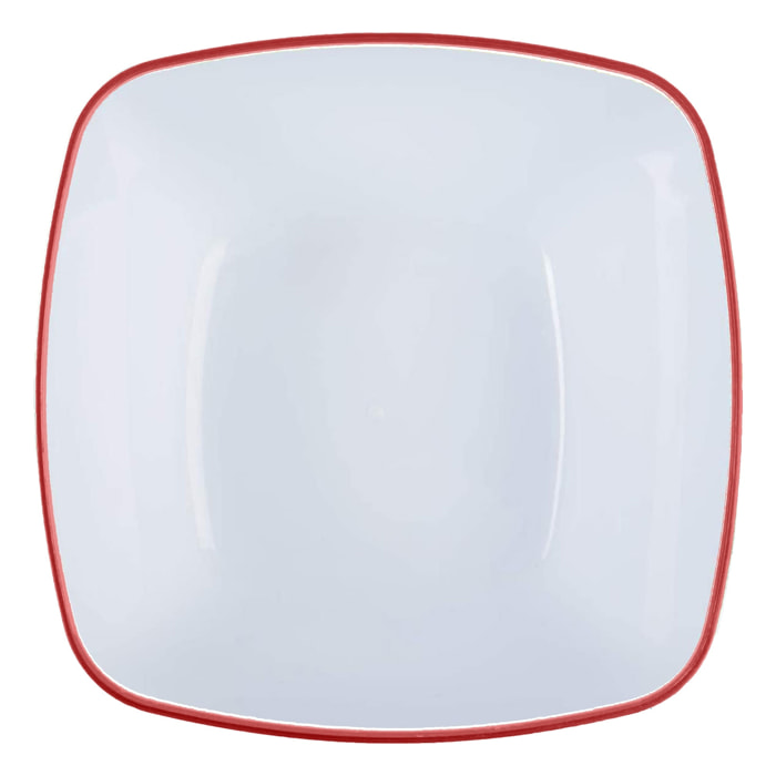 ENSALADERA DE FORMA CUADRADA COLOR ROJO PERFECTA PARA TU COCINA| L. 19 x D. 19 x H. 9 cm