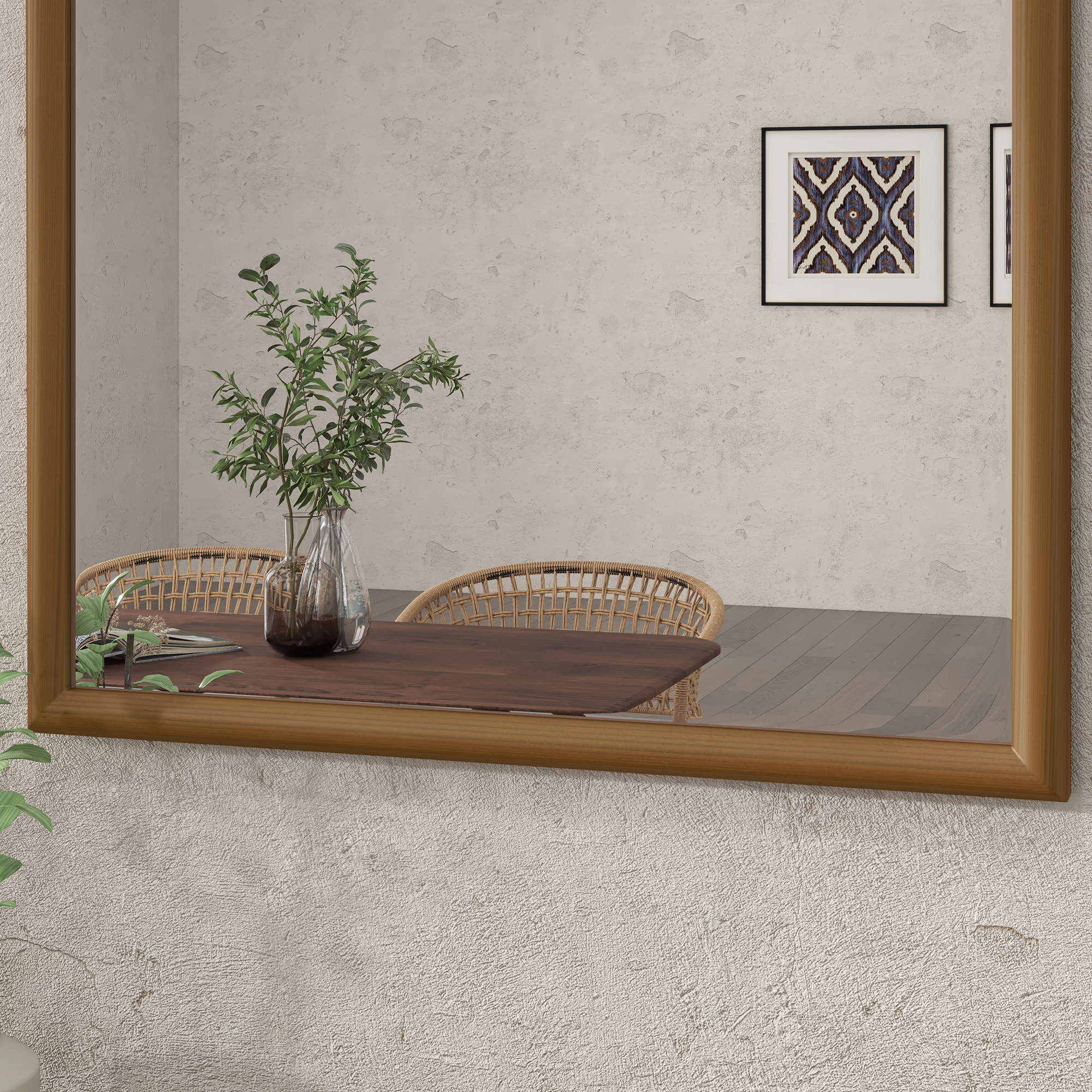Miroir mural arche bois 110 x 65 cm brun foncé