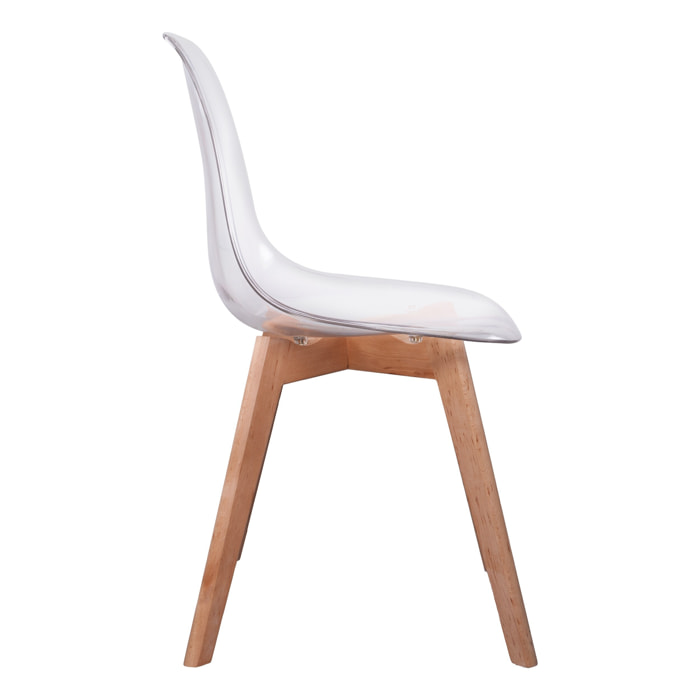Chaise Scandinave Transparente - Lot De 2